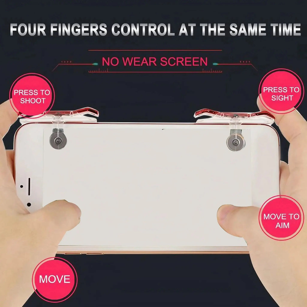 Mobile Game Controller Game Trigger for PUBG/Fortnite/Call of Duty,Shooter Sensitive Controller Joysticks Aim & Fire Trigger