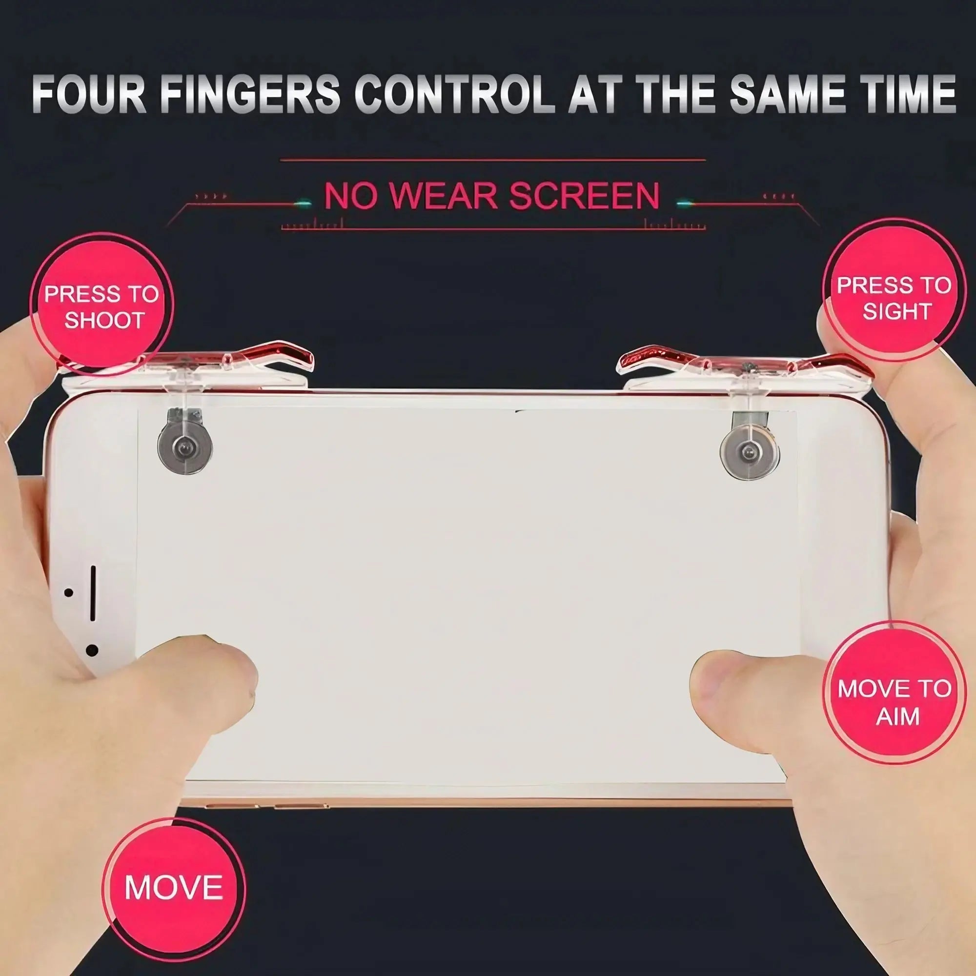 Mobile Game Controller Game Trigger for PUBG/Fortnite/Call of Duty,Shooter Sensitive Controller Joysticks Aim & Fire Trigger