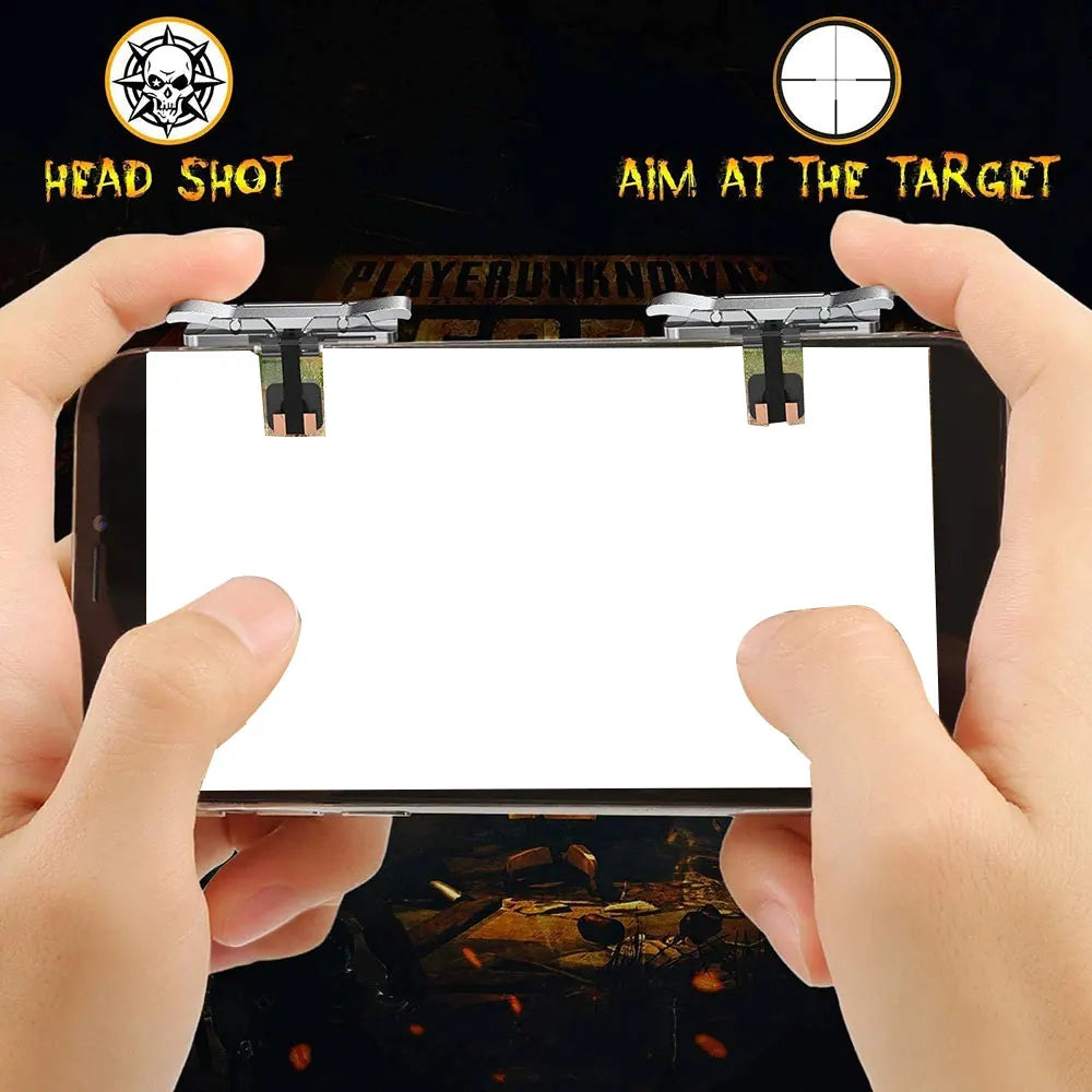 Mobile Game Controller Game Trigger for PUBG/Fortnite/Call of Duty,Shooter Sensitive Controller Joysticks Aim & Fire Trigger