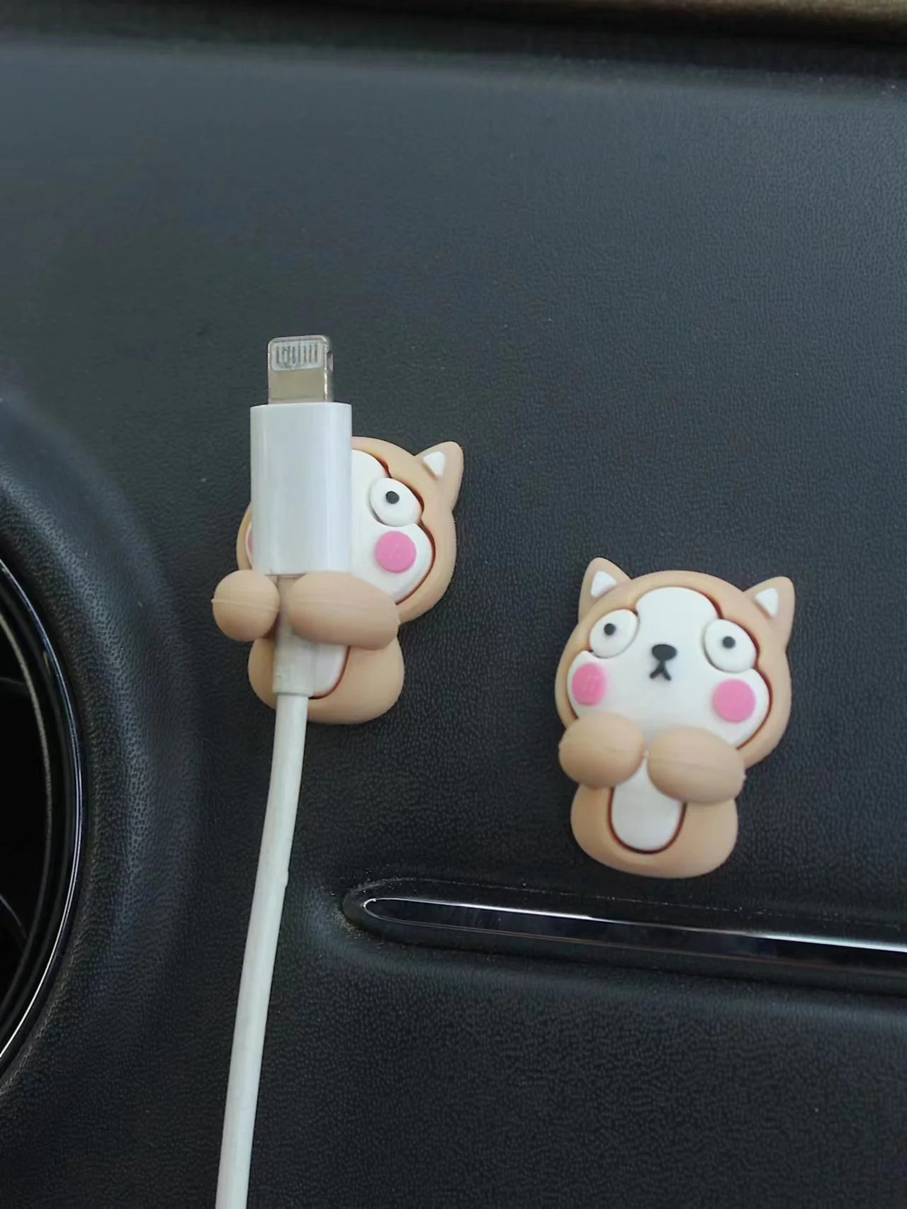 Creative cartoon mobile phone data cable organizer Charging cable organizer Headphone cable fixer card wire device