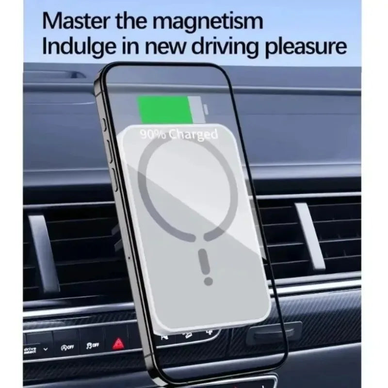 30W Magnetic Car Wireless Chargers Air Vent Clip Phone Holder for iPhone16 15 14 13 12 Pro Max Macsafe Car Charger Fast Charging