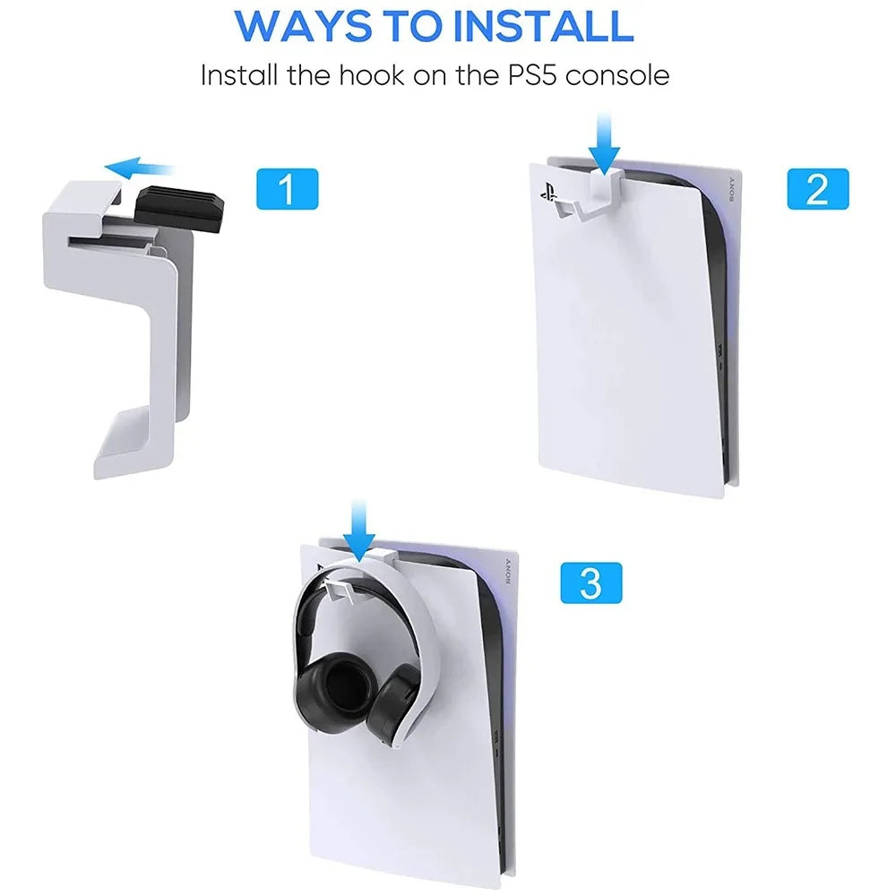 PS5 Accessories Headphone Stand Wall Mount Holder Hanger for PS5 Console Gaming Headset Hanging Bracket Storage Rack