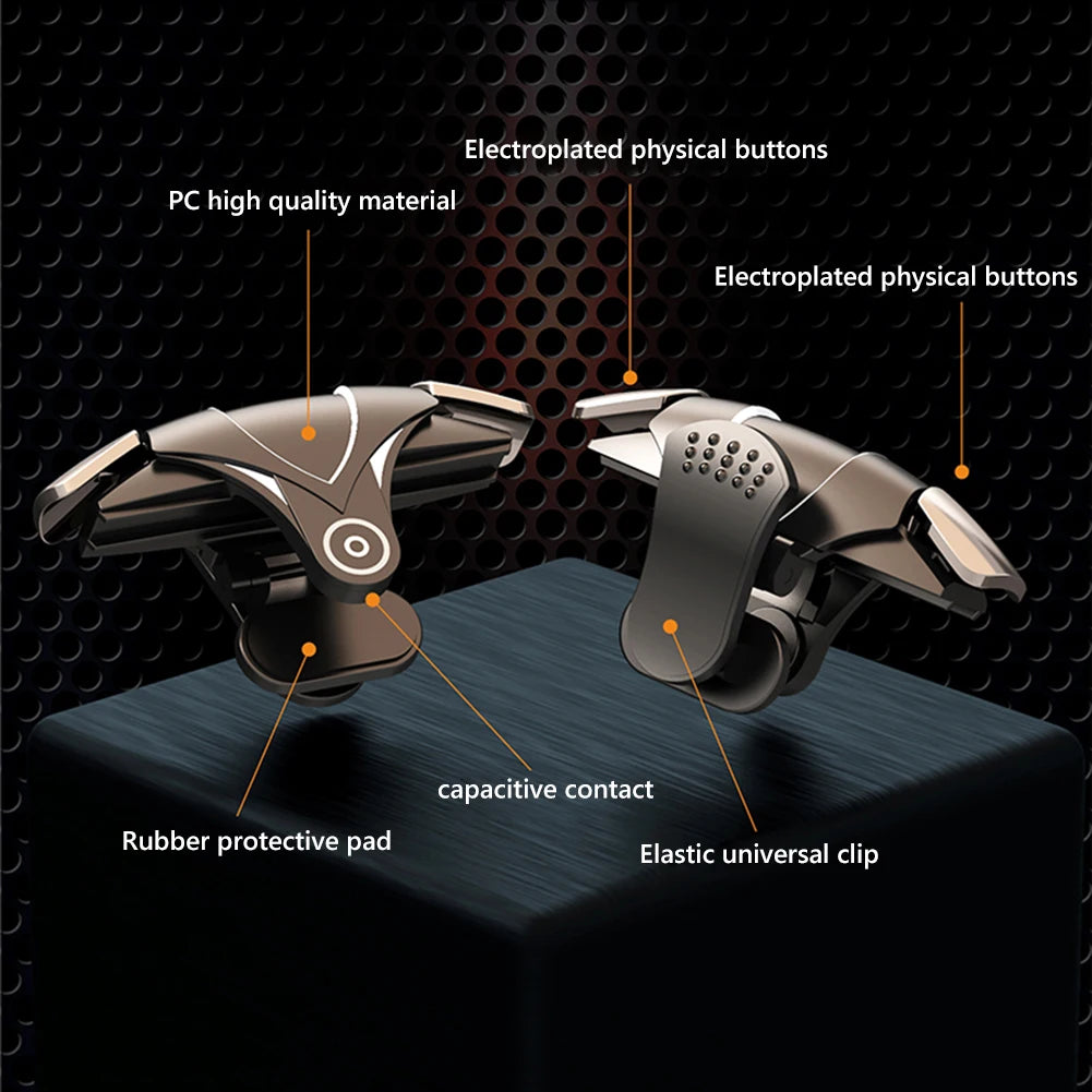 2Pcs 4 Finger Controller Sensitive Gaming Aim Shooting Triggers Button for PUBG for Children Birthday Surprise Gift