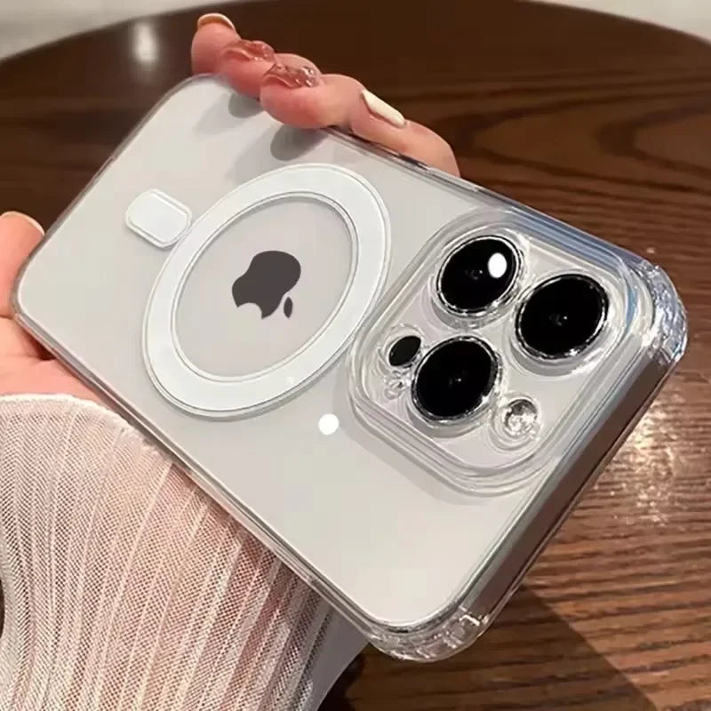 Transparent Magnetic For Magsafe Wireless Charge Cases For iPhone 17 16 15 14 13 12 11 Pro Max Shockproof Cover Accessories