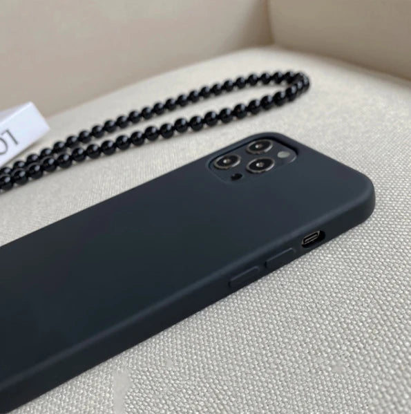 INS Crossbody Lanyard Necklace Phone Case For iPhone 17 16 14 11 12 Pro Max 13 Mini 15 Plus X Soft Back Round Beads Chain Cover