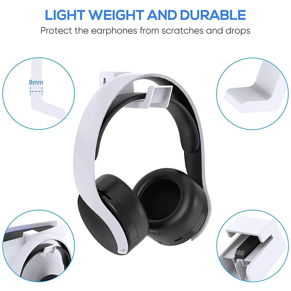 PS5 Accessories Headphone Stand Wall Mount Holder Hanger for PS5 Console Gaming Headset Hanging Bracket Storage Rack