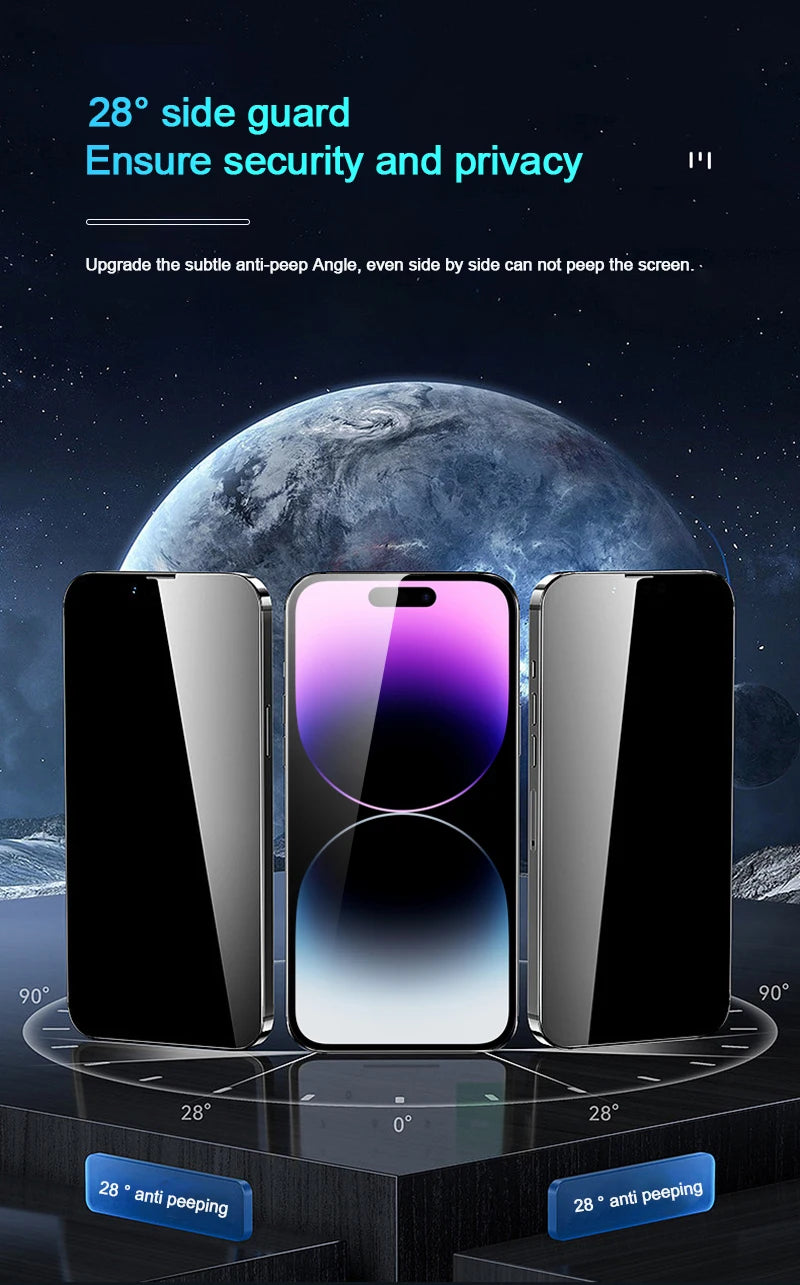 1-5Pcs Anti Spy Tempered Glass For iPhone 16 14 13 11 15Pro Max Mini 7 8 Plus Privacy Screen Protector for iPhone 15 X XR XS MAX