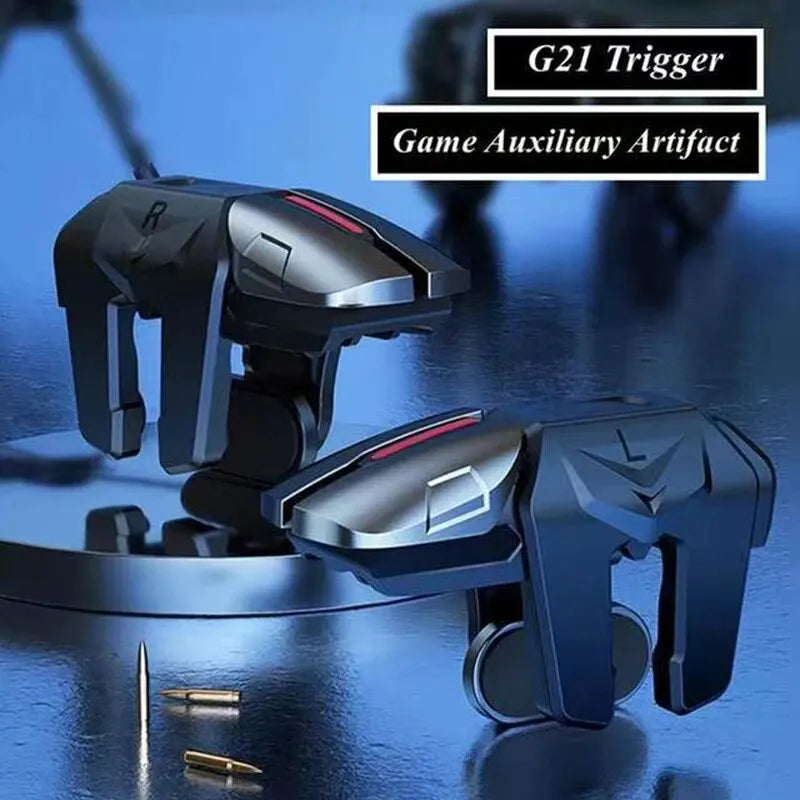 G21 Mobile Gam-ing Triggers Ergonomic Trigger Retractable Phone Game Controller Avoid Sensitive Shot Aim Buttons Minimal Plug