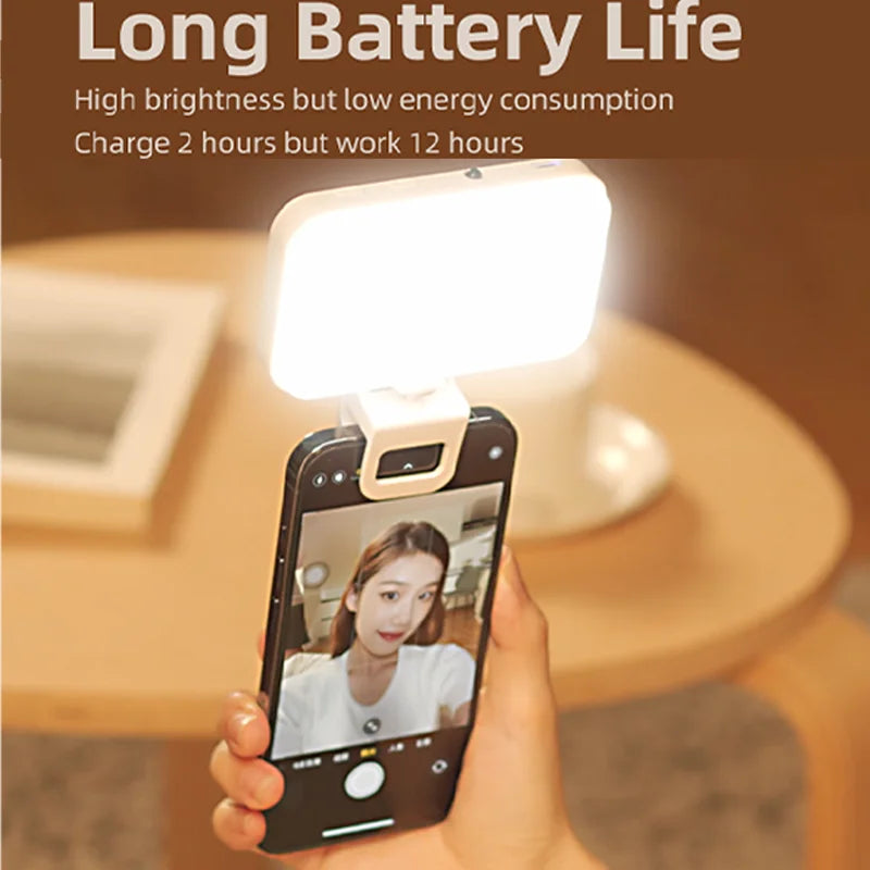 Pocket LED Selfie Light For IPhone IPad Mobile Phone Laptop Clip Flash Fill Video Photo Ringlight Photography Lamp