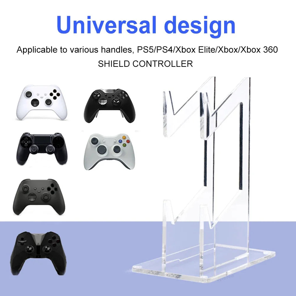 Double-deck Gamepad Holder Storage Rack Acrylic Game Controller Bracket Mount Accessories Gamepad Headset Stand for PS4/PS3/Xbox