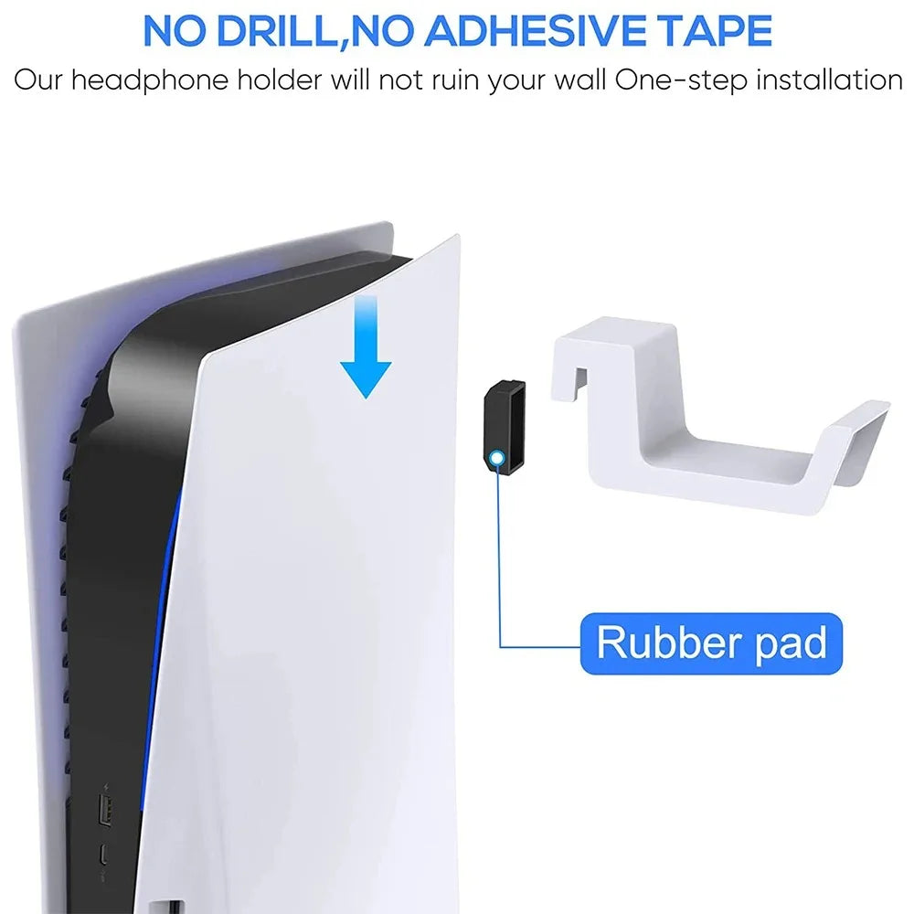 PS5 Accessories Headphone Stand Wall Mount Holder Hanger for PS5 Console Gaming Headset Hanging Bracket Storage Rack