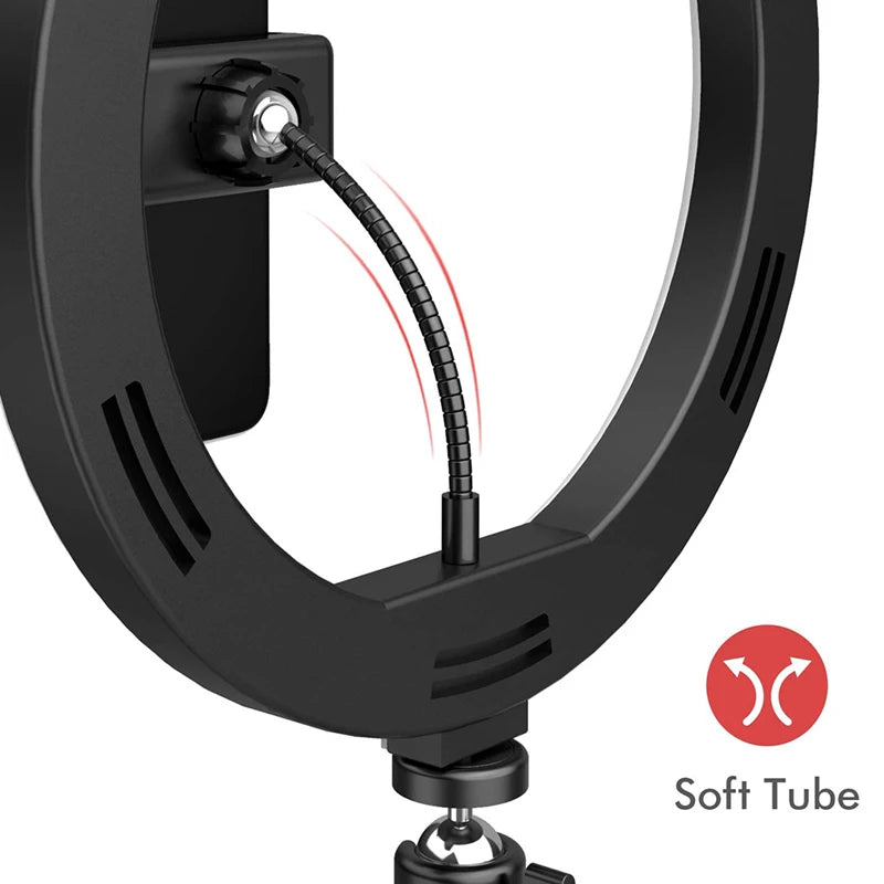 LED Photography RingLight 3 Modes Dimmable Selfie Ring Light With Tripod & Phone Stand For TikTok Video Live Makeup Fill Lamp