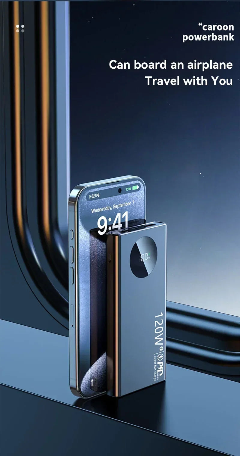 500000mAh Fast Charging Power Bank 120W High Capacity Powerbank Portable Battery Charger Take On The Plane For All Phones