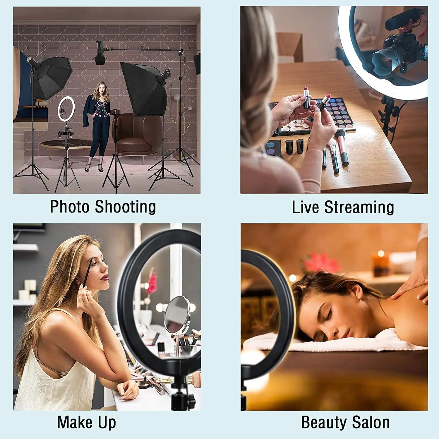 LED Photography RingLight 3 Modes Dimmable Selfie Ring Light With Tripod & Phone Stand For TikTok Video Live Makeup Fill Lamp