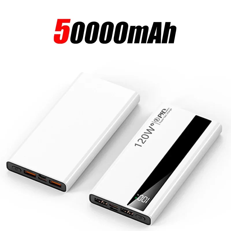 New 500000mAh High Capacity PowerBank 120W Super Fast Charging Portable External Battery Powerbank CCC For iphone Huawei 2025