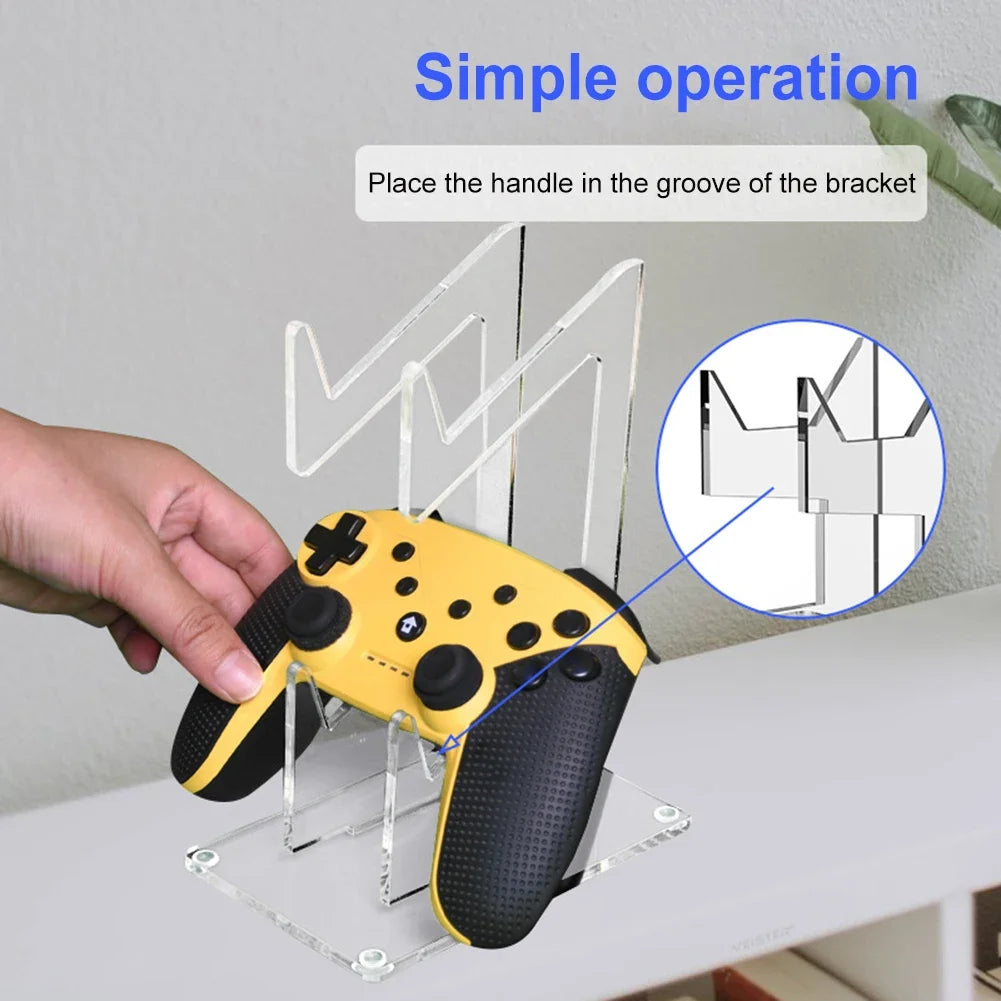 Double-deck Gamepad Holder Storage Rack Acrylic Game Controller Bracket Mount Accessories Gamepad Headset Stand for PS4/PS3/Xbox