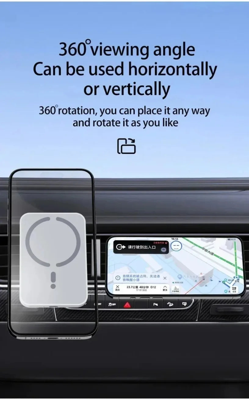 30W Magnetic Car Wireless Chargers Air Vent Clip Phone Holder for iPhone16 15 14 13 12 Pro Max Macsafe Car Charger Fast Charging