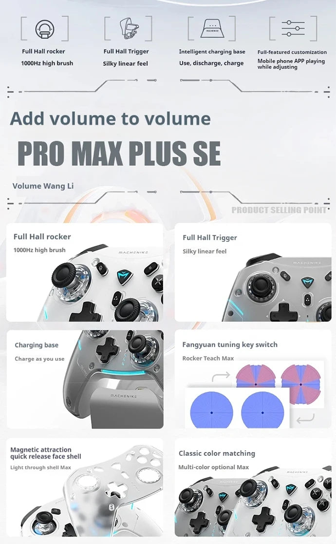 Machenike G5 Pro Max Gamepad Gaming Controller Tri-Mode Fps Wireless Game Pad Elite Hall Trigger Joystick For Switch Pc Steam