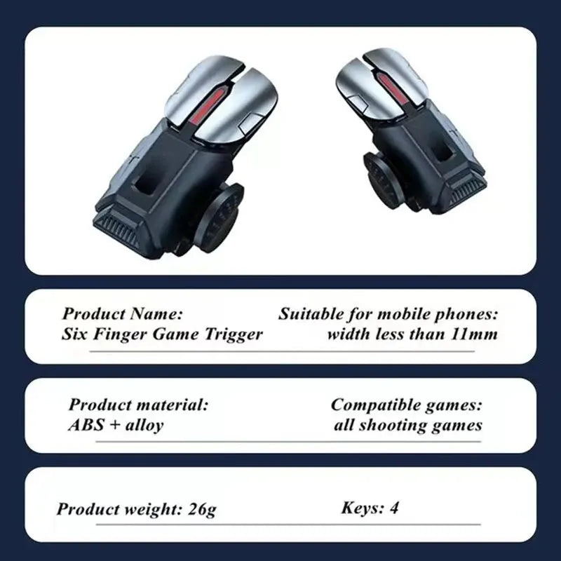 G21 Mobile Gam-ing Triggers Ergonomic Trigger Retractable Phone Game Controller Avoid Sensitive Shot Aim Buttons Minimal Plug