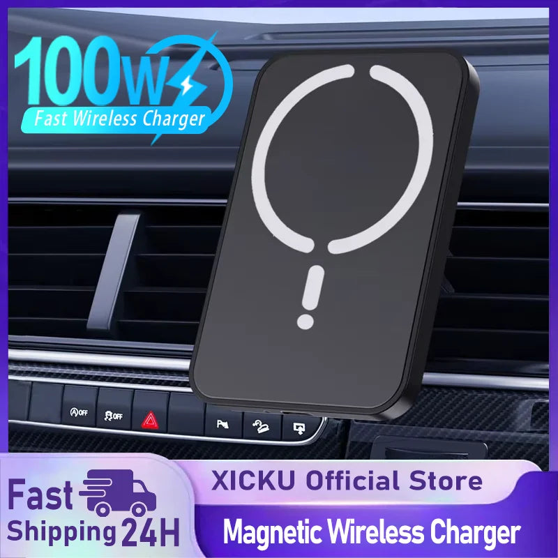 30W Magnetic Car Wireless Chargers Air Vent Clip Phone Holder for iPhone16 15 14 13 12 Pro Max Macsafe Car Charger Fast Charging