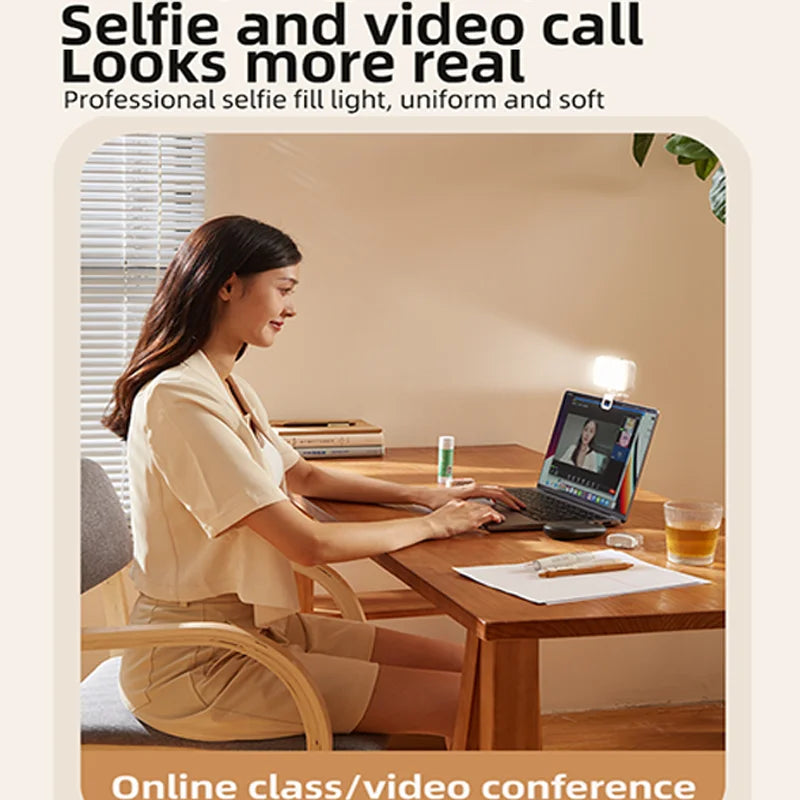 Pocket LED Selfie Light For IPhone IPad Mobile Phone Laptop Clip Flash Fill Video Photo Ringlight Photography Lamp