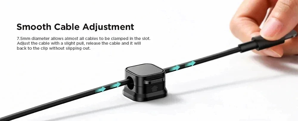 Magnetic Cable Clip Cable Holder Adhesive Wire Keeper Cord Cable Organizer for Home Office Under Desk Management