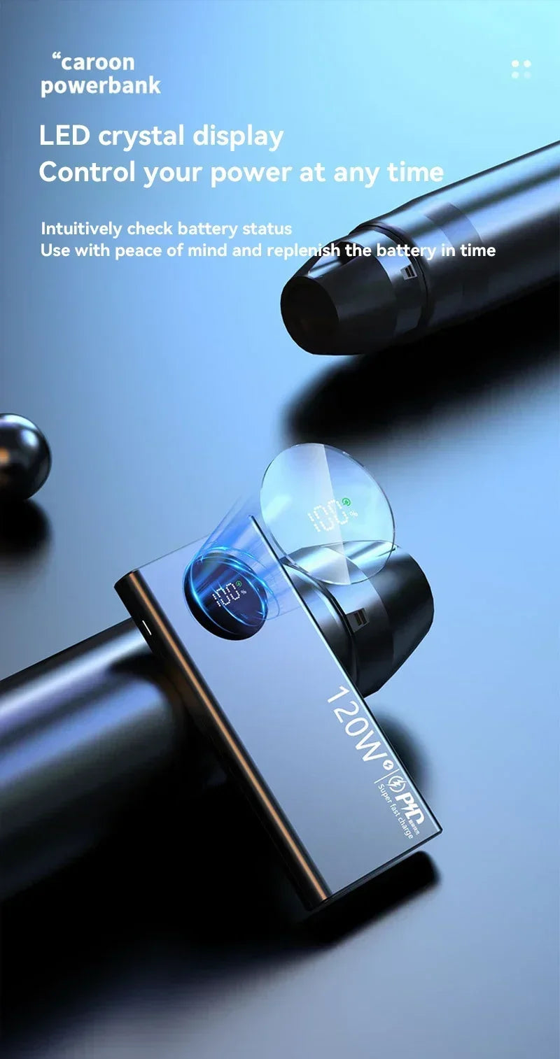 500000mAh Fast Charging Power Bank 120W High Capacity Powerbank Portable Battery Charger Take On The Plane For All Phones