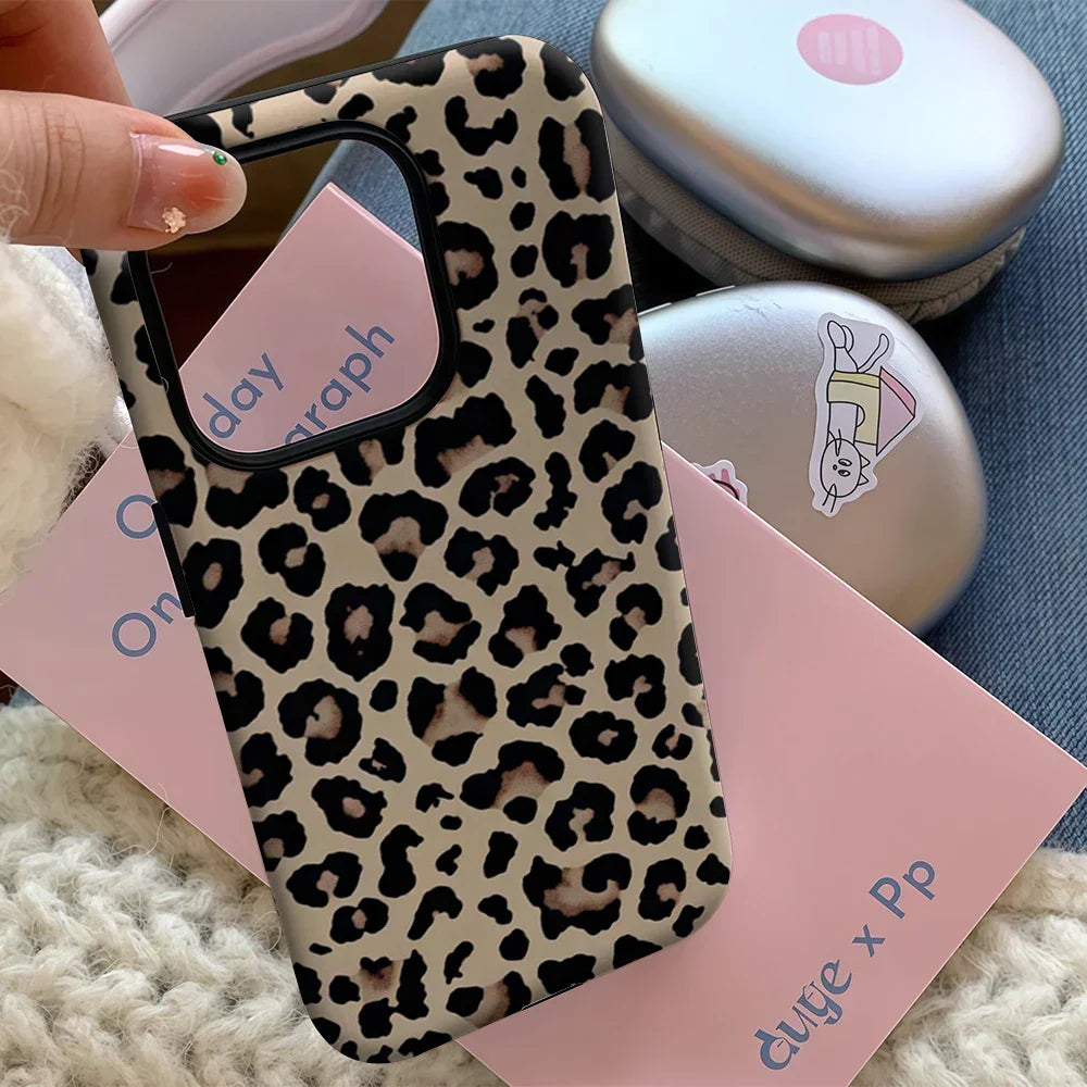 Leopard Print IPhone17 Must-Haves Phone Case for IPhone 17 16 15 14 13 12 11 Pro Max Plus Double-layer Back Cover