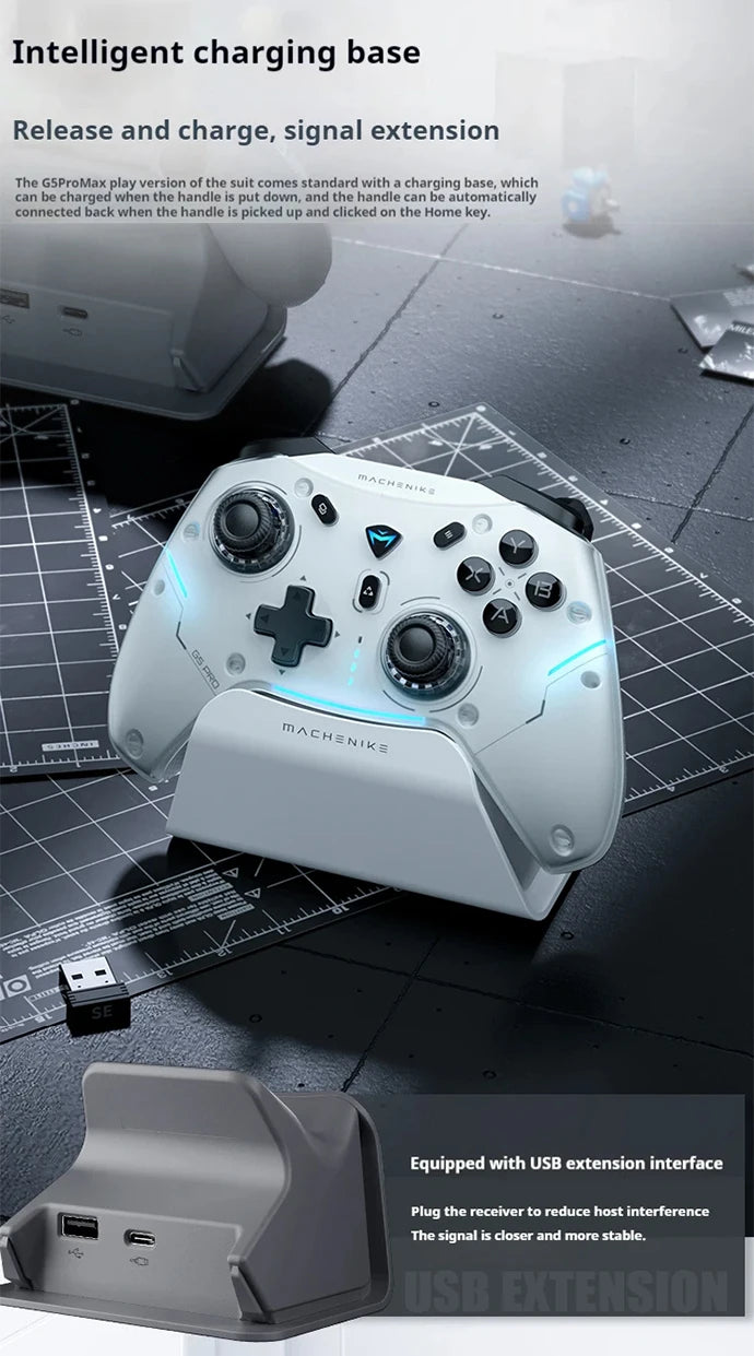 Machenike G5 Pro Max Gamepad Gaming Controller Tri-Mode Fps Wireless Game Pad Elite Hall Trigger Joystick For Switch Pc Steam