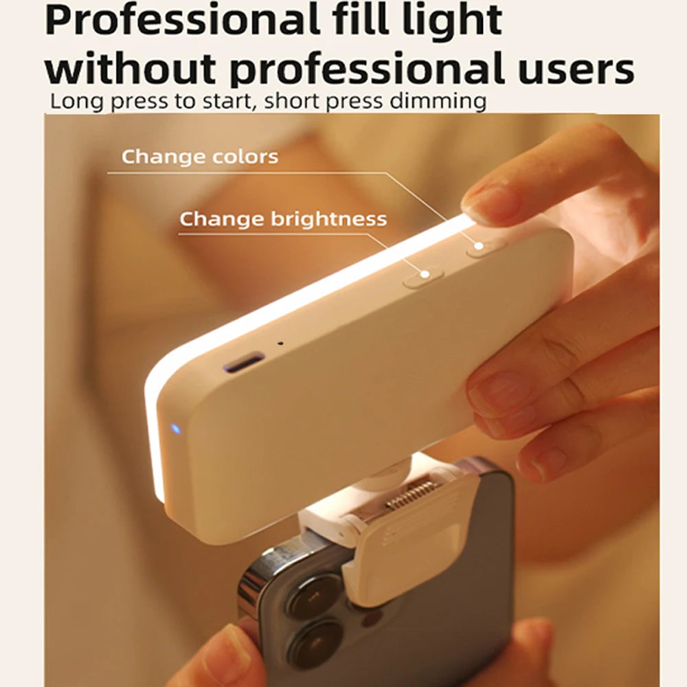 Pocket LED Selfie Light For IPhone IPad Mobile Phone Laptop Clip Flash Fill Video Photo Ringlight Photography Lamp