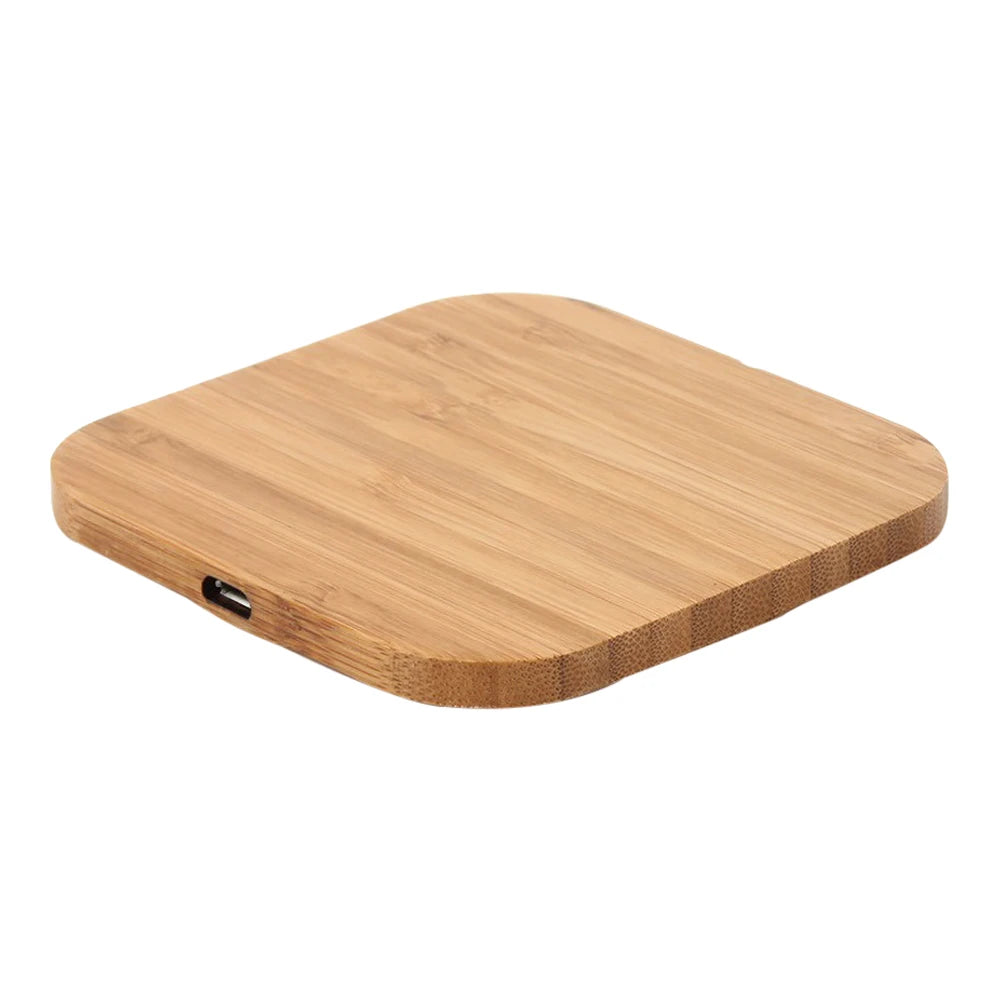 Quick Charge Wood Wireless Charger for Mobile Phone 5W Wooden Wireless Charger USB C Fast Charging Pad Stand without Cable